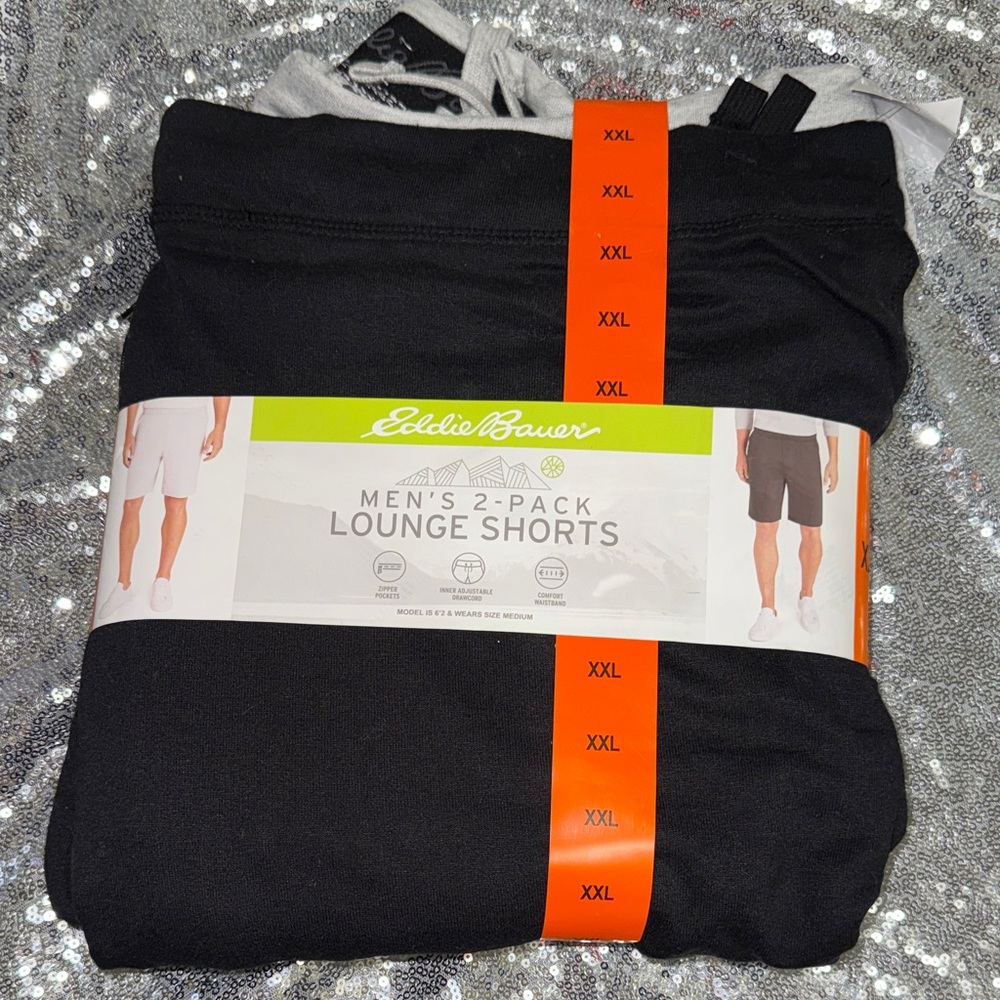 Eddie Bauer Men's 2-Pack Lounge Shorts - Black